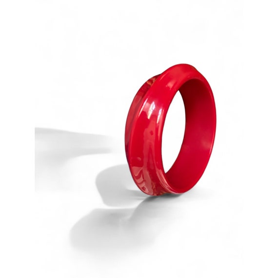 Vintage Red Plastic Bangle - image 1