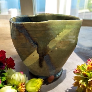 Retro, Vintage, handmade signed pottery vase