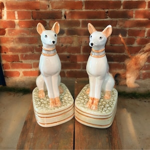 Andra by Sakes Ceramic Whippet Porcelain Vintage Statue