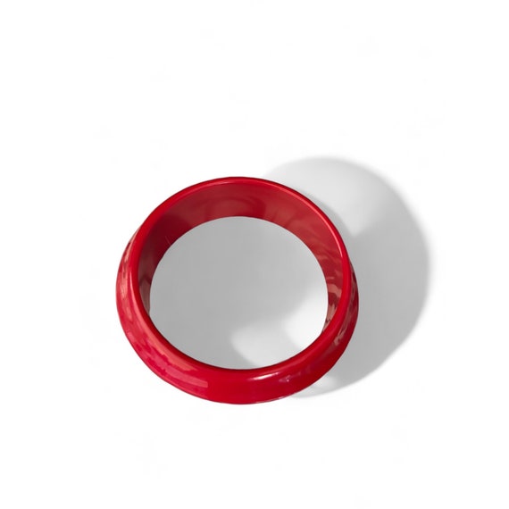 Vintage Red Plastic Bangle - image 3
