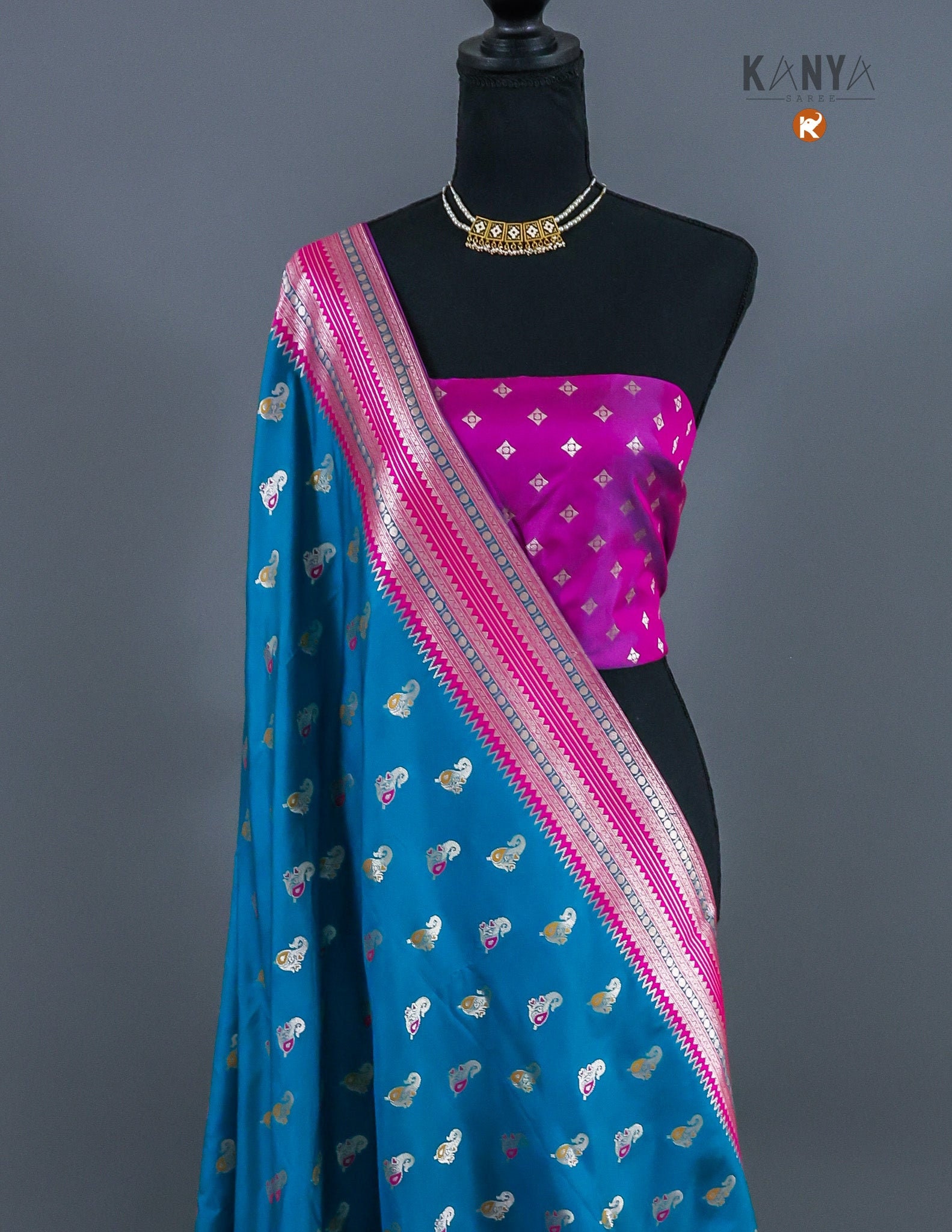 Royal Purple Kataan Silk Readymade/Easy Saree