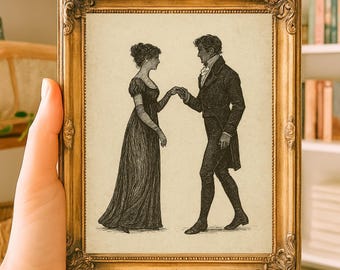 Stolthet och fördom väggkonst, Jane Austen tryck bokhylledekor, boklig dekor, Jane Austen presenter, bokhörna, läshörnedekor nedladdning