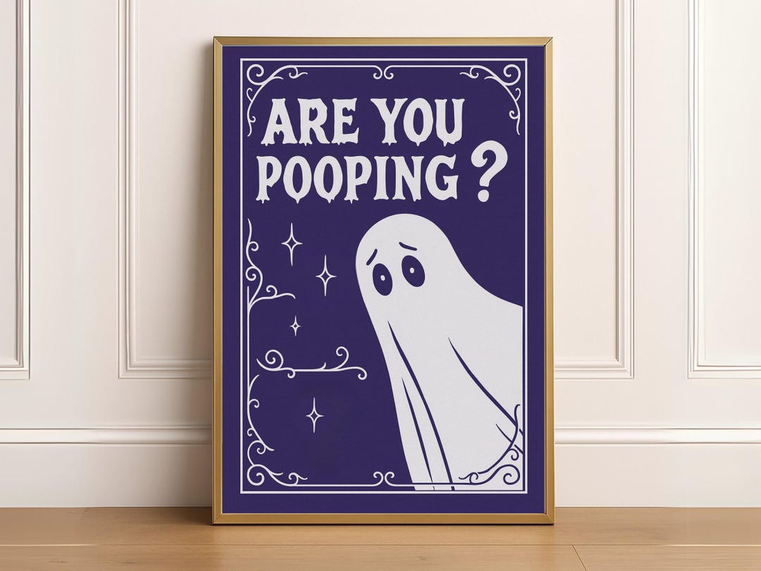 Are You Pooping Ghost Wall Art, Halloween Decor, Funny Bathroom Print ...