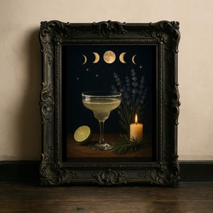 Printable Witchy Wall Art, Dark Cottagecore, Practical Midnight Margaritas Print, Summerween Whimsigoth Decor, Witch Aesthetic Halloween Art