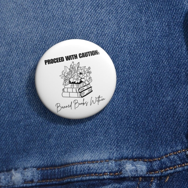 Banned Book Pin, Read Banned Book Button, Book Lover Backpack Button, Bookish School Bag Button, Banned Book Hat Pin, College Pin