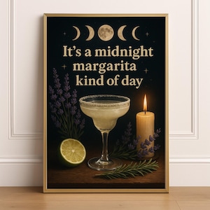 Magic Inspired Wall Art Dark Cottagecore Print, Practical Midnight Margaritas, Witch Whimsigoth Decor, Witchy Aesthetic Halloween Printable