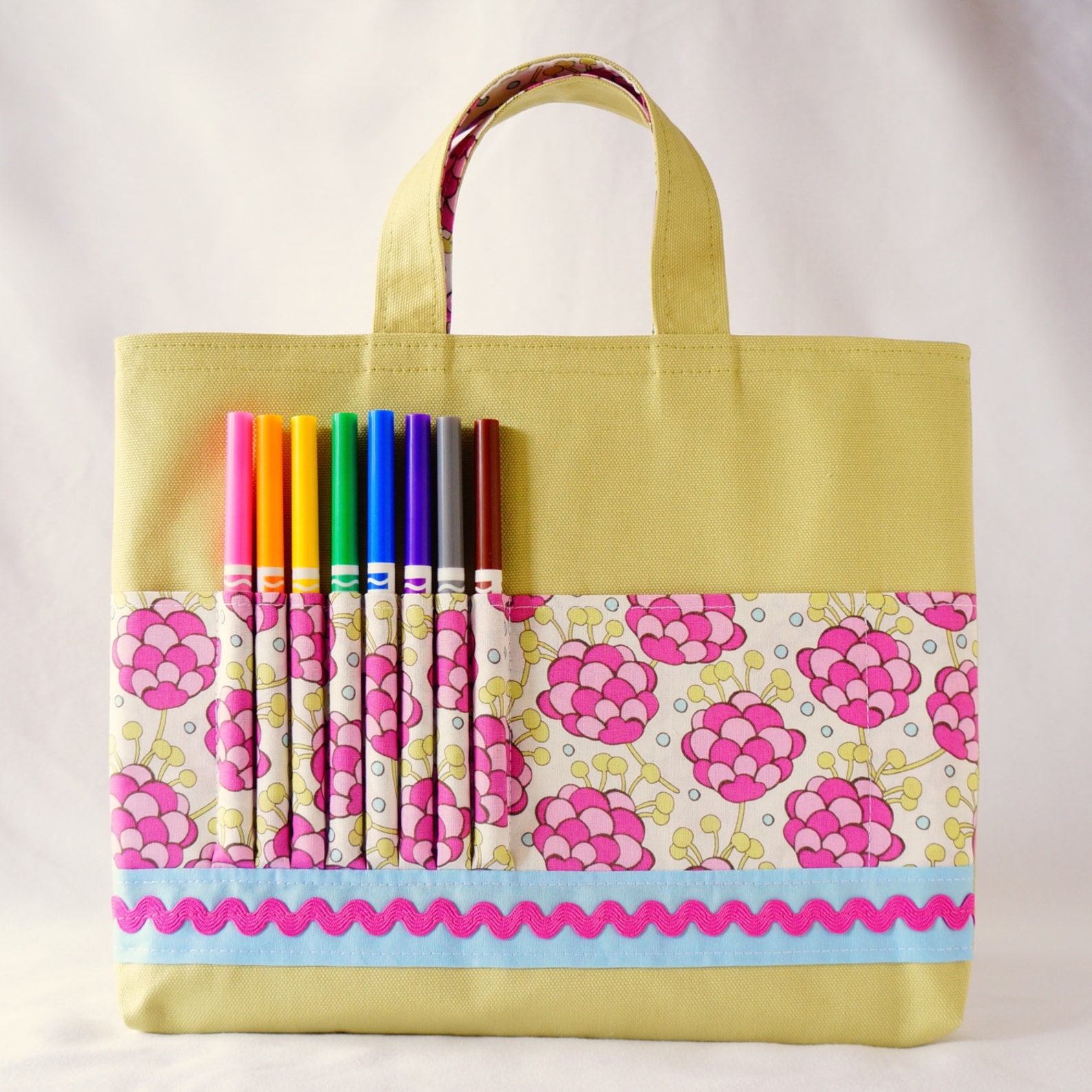 Crayon Tote Crayon Bag Coloring Bag Art Tote Crayon Etsy