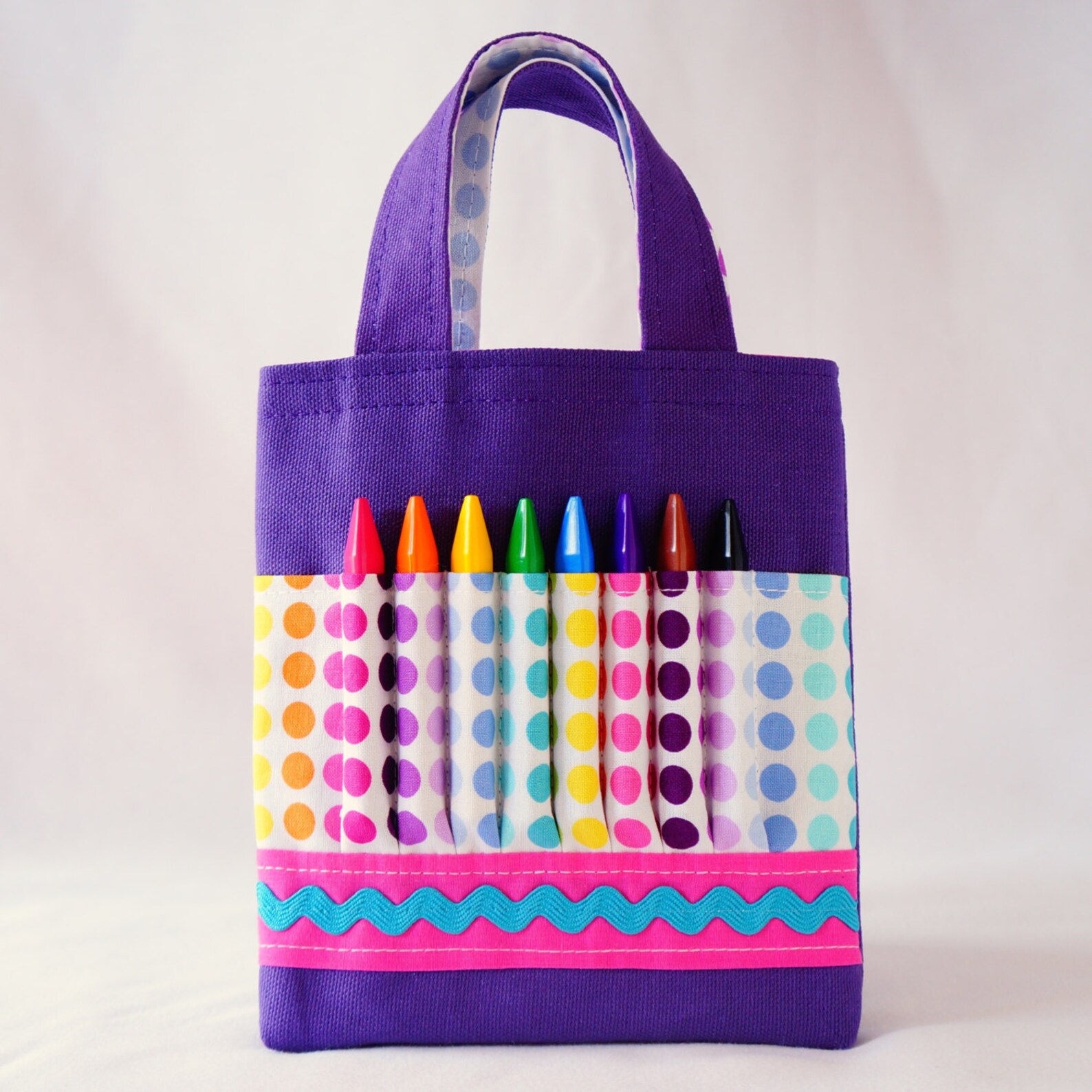 Crayon Tote Crayon Bag Coloring Bag Art Tote Crayon Etsy