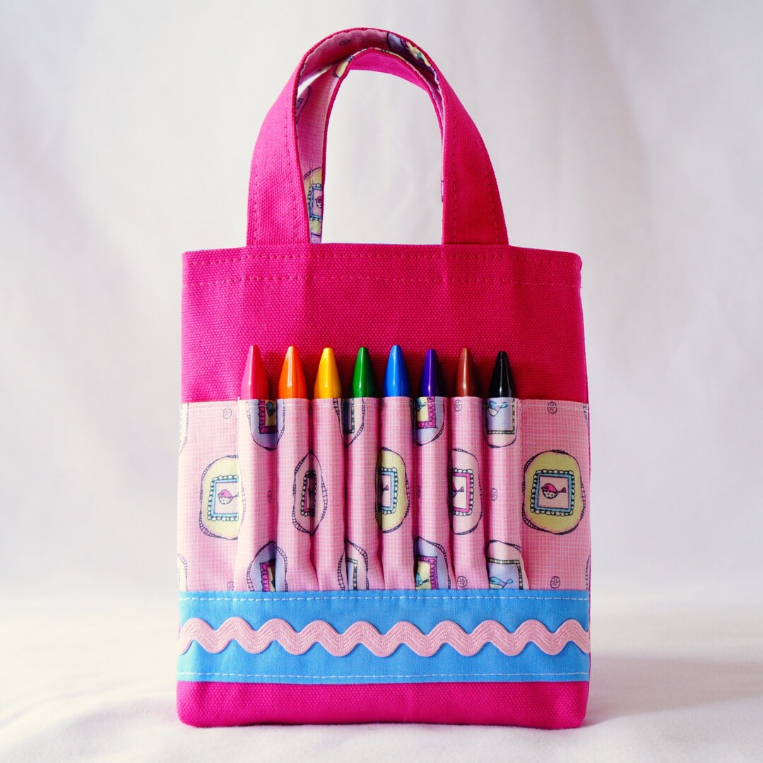 Crayon Tote Crayon Bag Coloring Bag Art Tote Crayon Etsy