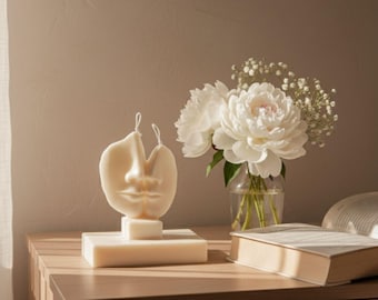 The Silent Kiss • Sculptural Soy Candle • Minimalist Handmade Decor • Valentine's Edition
