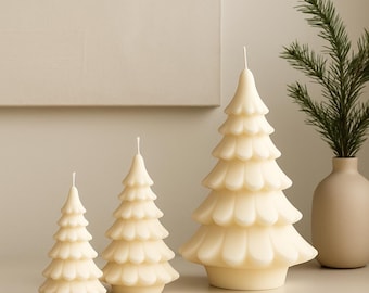 Layered Christmas Tree Candle • Scented Soy Wax Holiday Decor