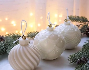 Christmas Candle – Textured Bauble Soy Ornament | Holiday Candle Decor & Ready to Gift
