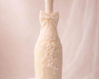 Champagne Bottle Sculptural Candle (7.5”) — Bridal • New Home • Celebrations • Personalized Gift