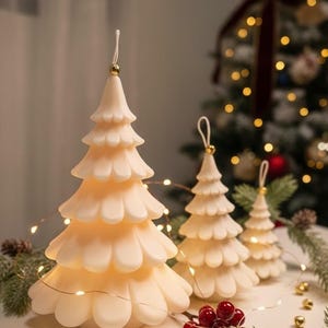 Layered Christmas Tree Candle • Scented Soy Wax Holiday Decor