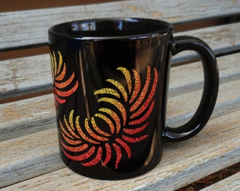 Chrysanthemum Mug, 11 0z Black Coffee, Tea, or Cocoa Mug