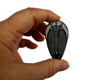 Trilobite Large Polymer Clay Refrigerator Magnet, Two-Phase Inlay Process, Embedded Strong Ceramic Magnet