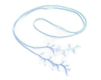 Beaded Lariat Adjustable Length Necklace, Pale Blue