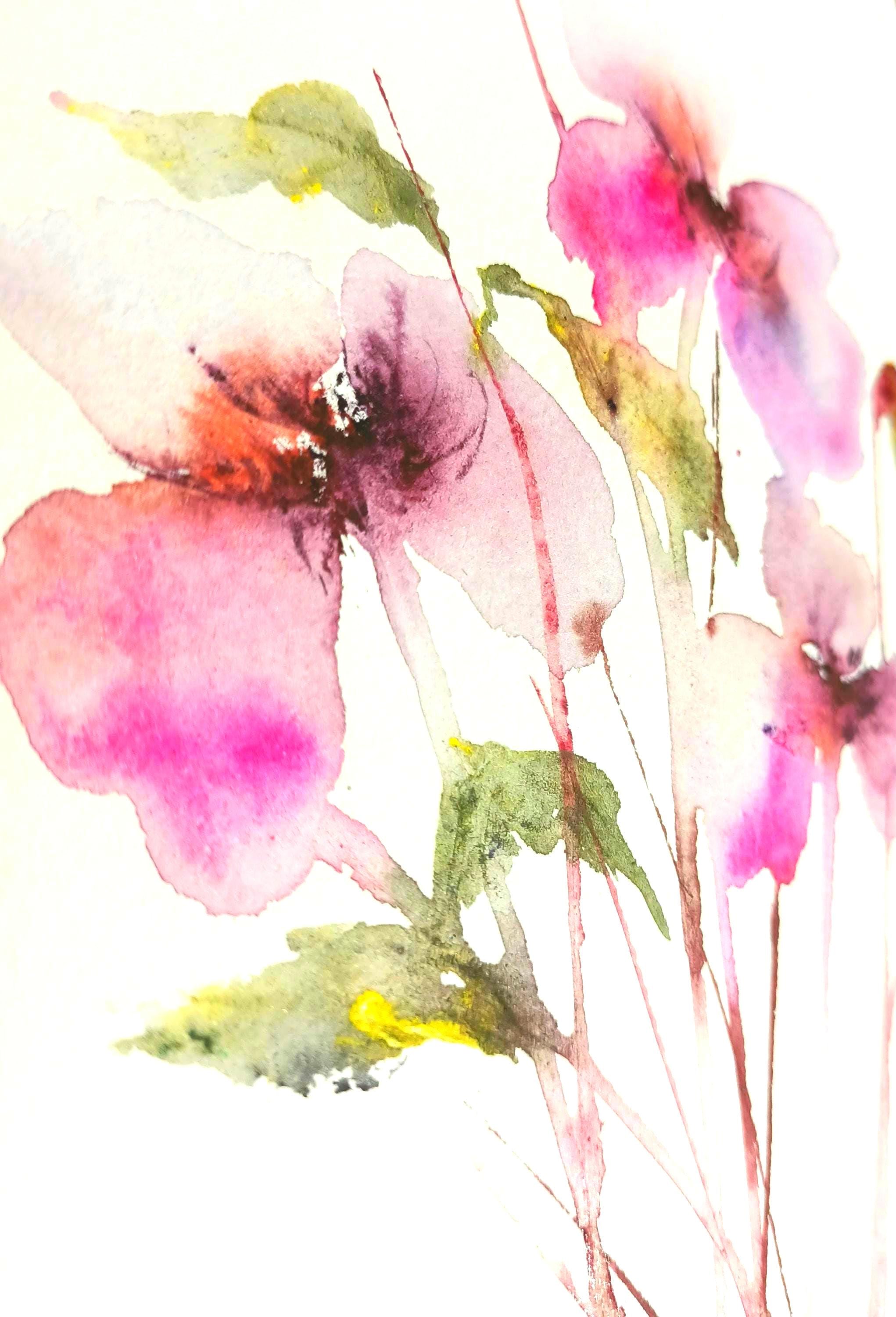 Floral Watercolor Painting: Spring Wildflower Bouquet, 8.5x11 In