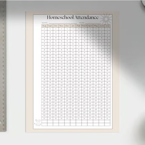 Homeschool Attendance Records, Attendance Tracker Printable Log Student ...