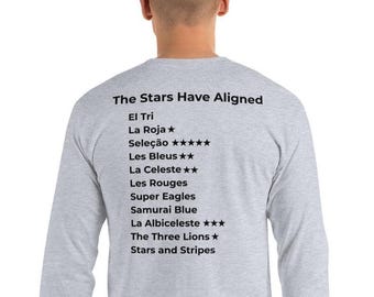 星が揃ったサッカーシャツ - ミニマリストなインターナショナルフットボールTシャツ - ワールドカップにインスパイアされたファンギフト