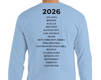 Camiseta de manga larga de ciudades anfitrionas de la Copa Mundial de Verano 2026 / Diseño minimalista