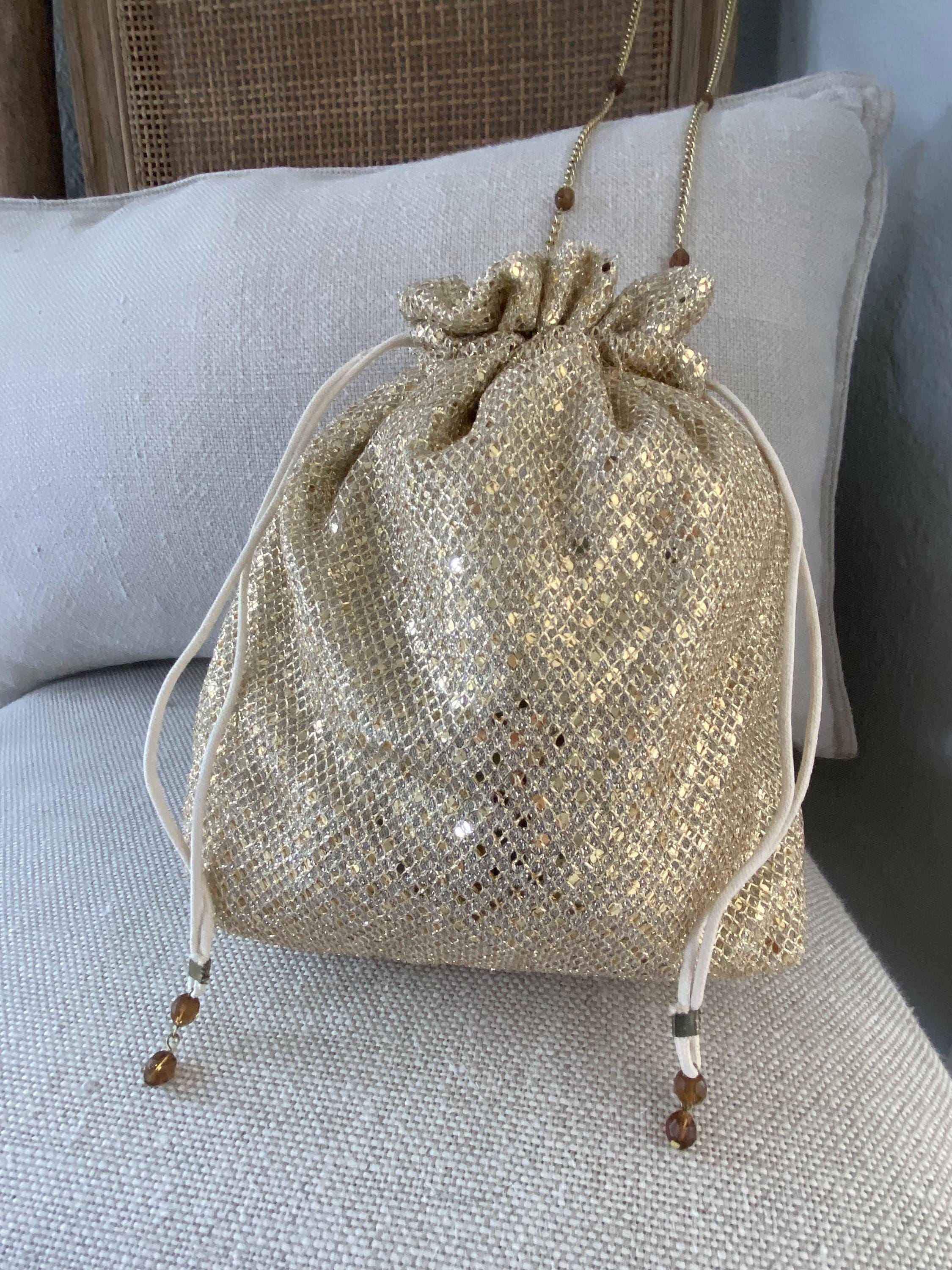 Gold Drawstring Evening Bag - Etsy display picture 3