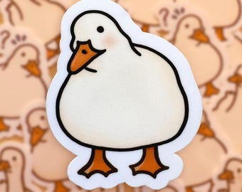 Goose Sticker | Waterproof Glossy Vinyl Stickers | Cute Geese Kawaii Animal | Dishwasher-Safe Handmade for Laptop | Trendy Summer Aesthetic
