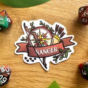 Ranger Sticker | wasserfest und spülmaschinenfeste Aufkleber aus Vinyl | 5e Waldläufer Klasse TTRP Accessories | Deko für Laptop, Handyhülle