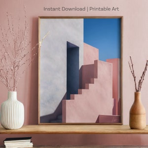 Luis Barragan Architektur Wall Art Zeichnung | geometisch abstraktes Reise Poster Wand Deko Architektur Geschenk | digitaler Download