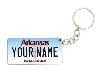 Arkansas License Plate Keychain - Personalized