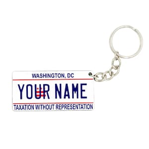 Washington DC License Plate Keychain - Personalized