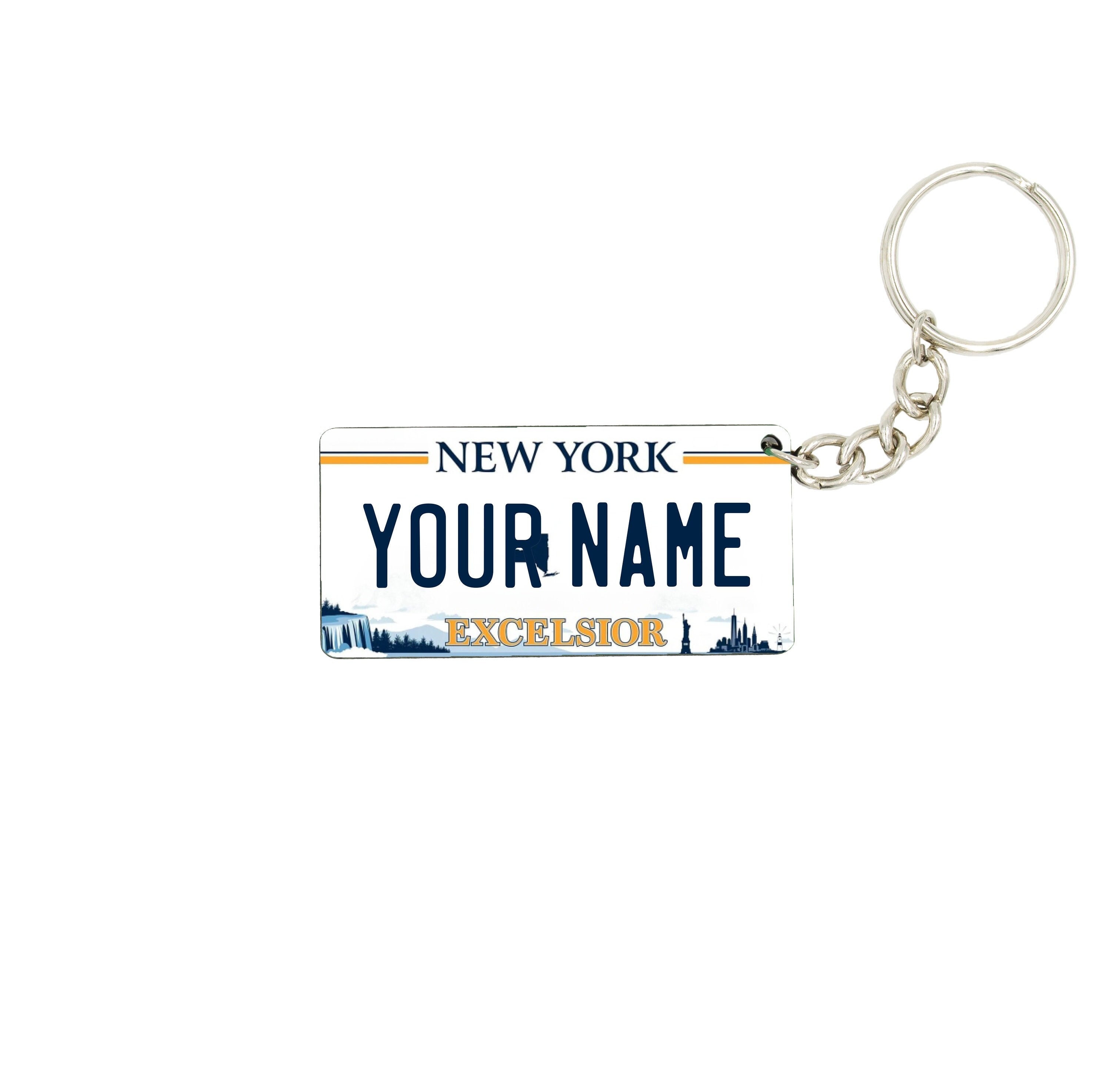 New York License Plate Keychain - Personalized