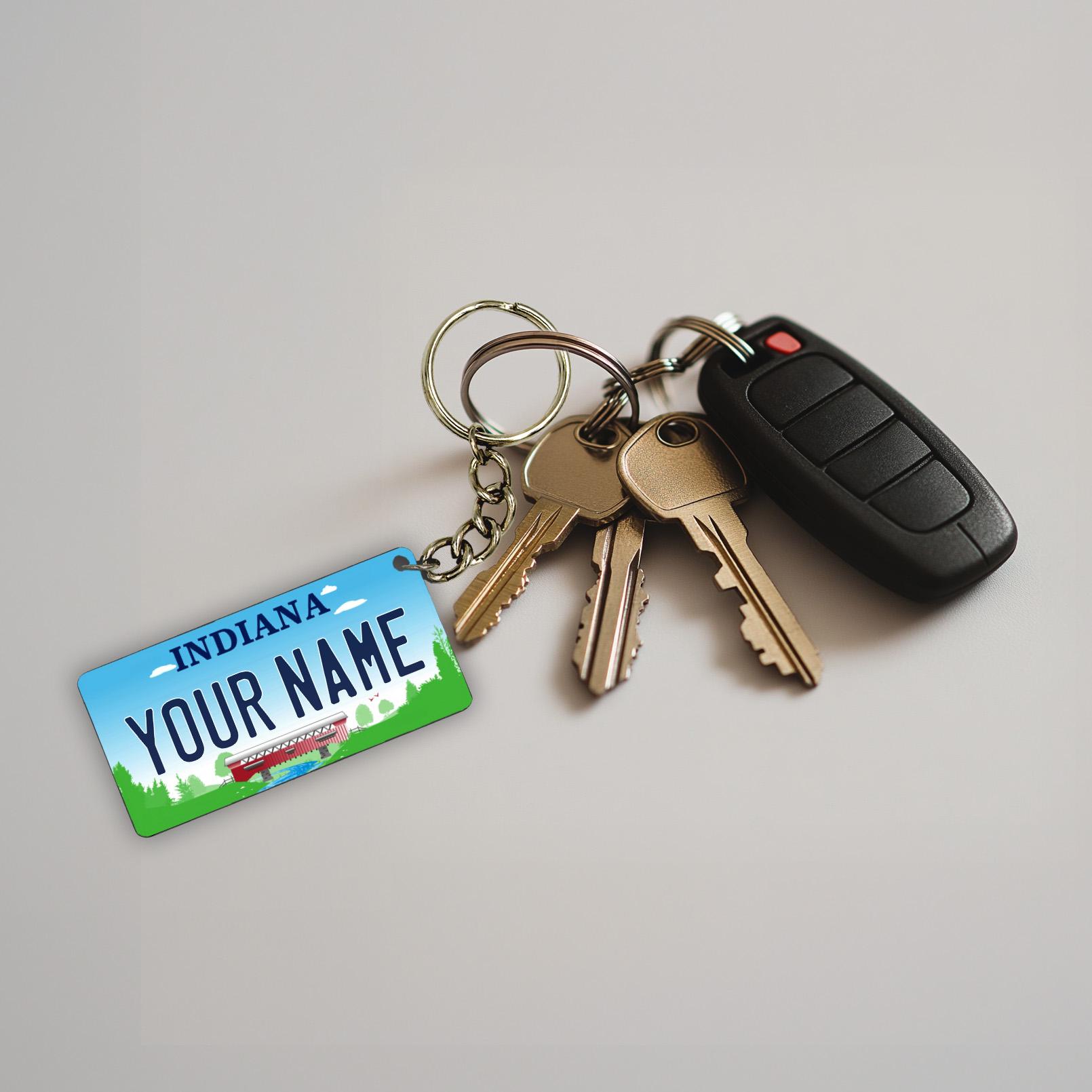 Indiana License Plate Keychain - Personalized - Etsy