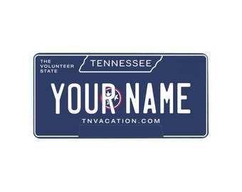 Tennessee License Plate Magnet Personalized | Custom Name Fridge Magnet | Tennessee Souvenir | Going Away Gift | Birthday Gift | 3 Sizes