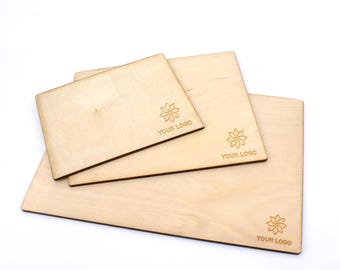 Custom Birch Wood Serving Board Logo Engraving Charcuterie Meat Platter
