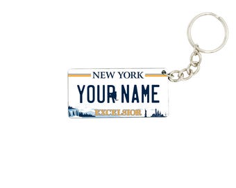 New York License Plate Keychain - Personalized