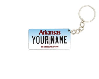 Arkansas License Plate Keychain - Personalized