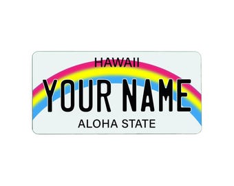 Hawaii License Plate Keychain - Personalized - Etsy