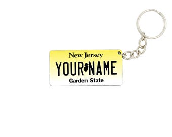 New Jersey License Plate Keychain - Personalized
