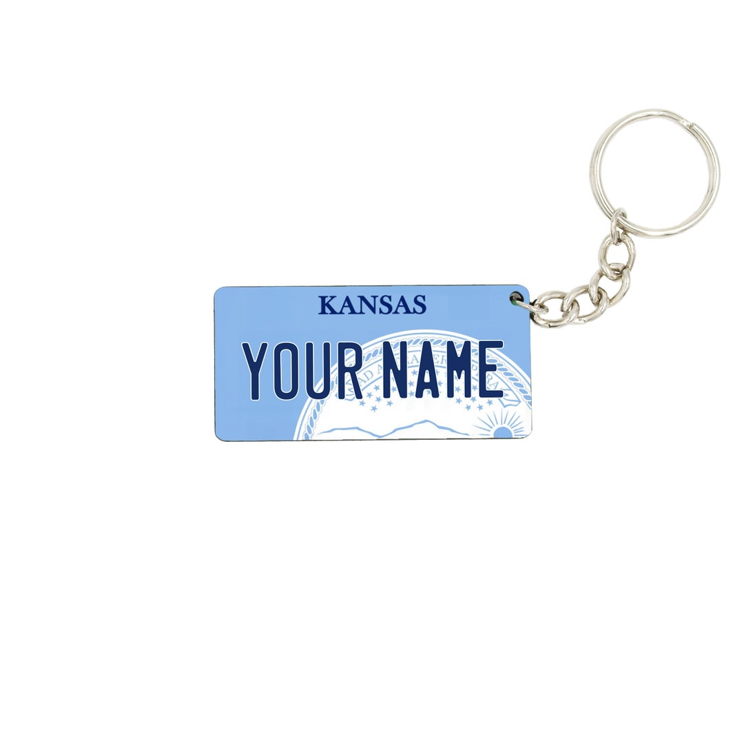 Keychains Kansas Kansas License Plate Keychain - Personalized - Etsy