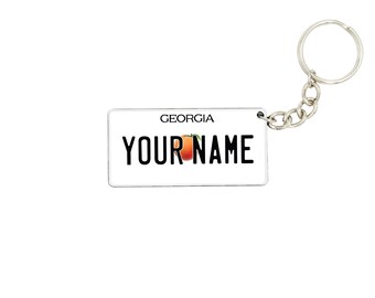 Georgia License Plate Keychain - Personalized