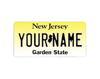New Jersey License Plate Magnet Personalized | Custom Name Fridge Magnet | New Jersey Souvenir | Going Away Gift | Birthday Gift | 3 Sizes