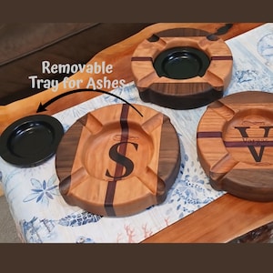 Personalized Wooden Cigar Ashtray | Custom Engraved Gift | Cigar Accessory | Groomsmen Gift | Husband and Fathers Gift