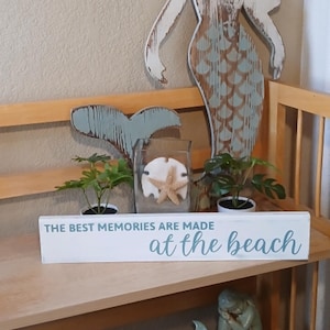 Hand-Painted Beach Sign: Coastal Decor, Weathered Wood