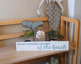 Hand-Painted Beach Sign: Coastal Decor, Weathered Wood