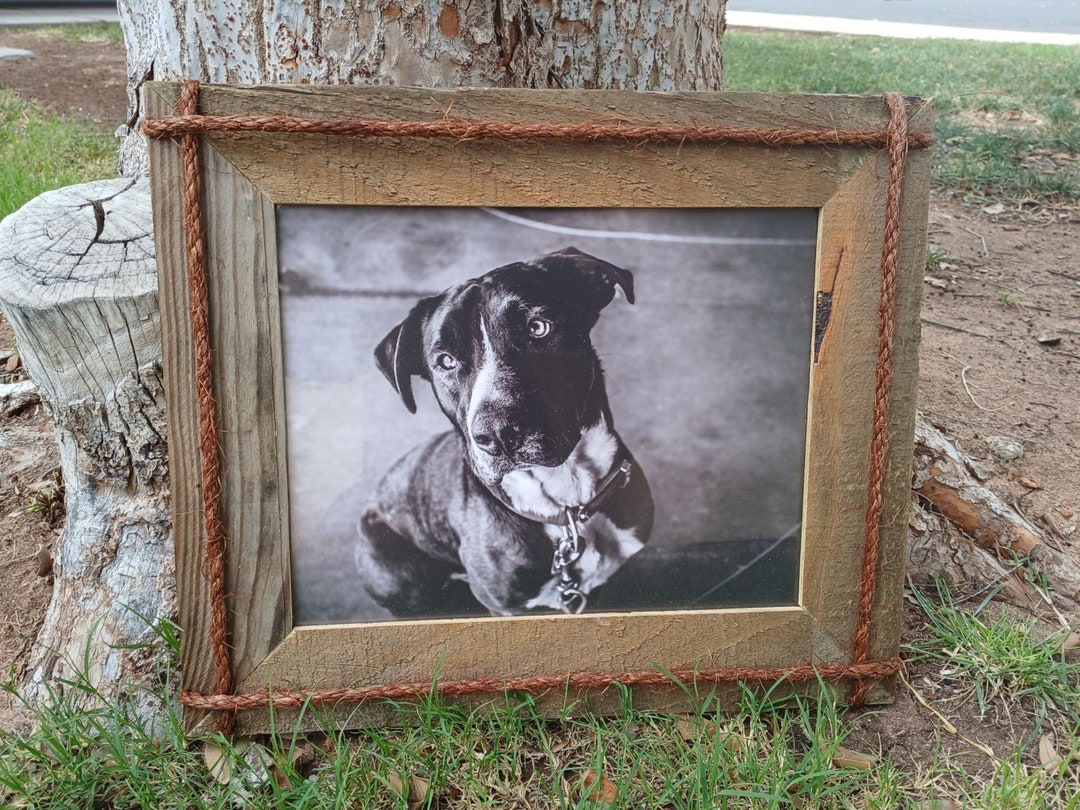 Handmade Rustic Reclaimed Wood and Rope 8x10 Picture Frame | Rustic ...