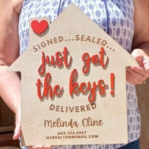 Double-Sided Realtor Closing Sign | Personalized SOLD/Just Got the Keys Sign