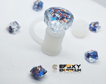 Red White & Blue Diamond Straw Topper