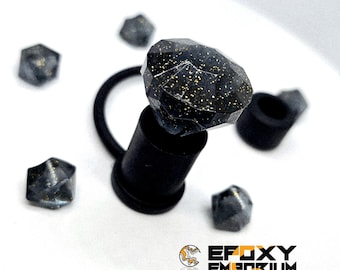 Black N' Gold Diamond Straw Topper