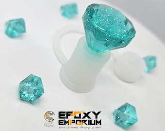 Silver Dusted Tiffany Diamond Straw Topper